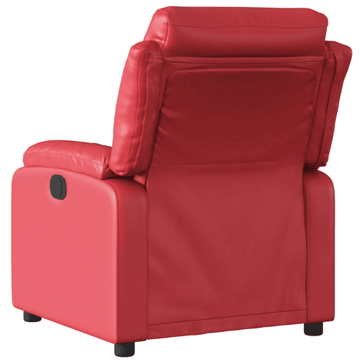 Poltrona reclinável - Poltrona relax couro artificial vermelho Poltrona reclinável - Poltrona relax couro artificial vermelho