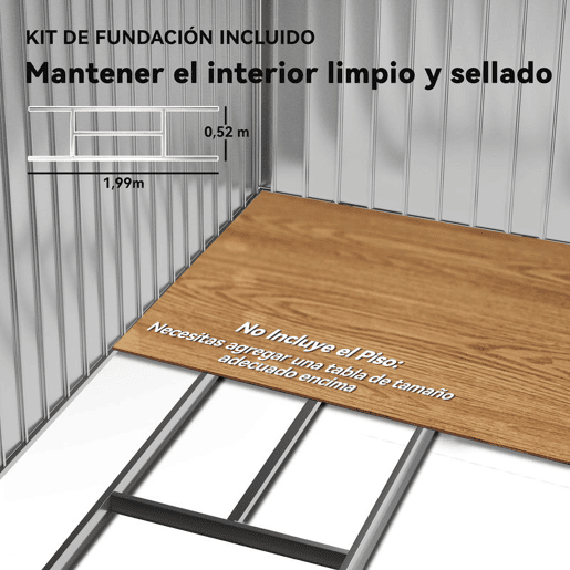 Outsunny Abrigo de Jardim 213x130x185 cm Abrigo de Jardim Metálico de Exterior para Armazenamento de Ferramentas com 2 Portas Deslizantes e 4 Janelas para Terraço Verde Claro