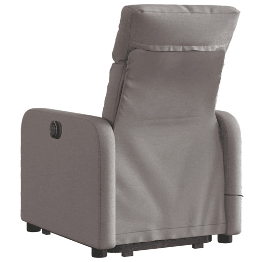 Poltrona elétrica elevatória massagens - Poltrona relax tecido cinza-acastanhado