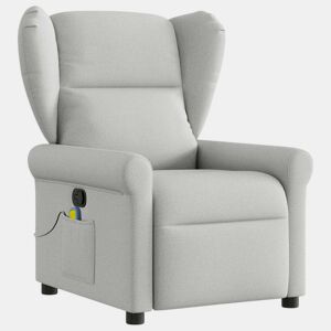 Cadeira de massagem reclinável - Poltrona relax tecido cinzento