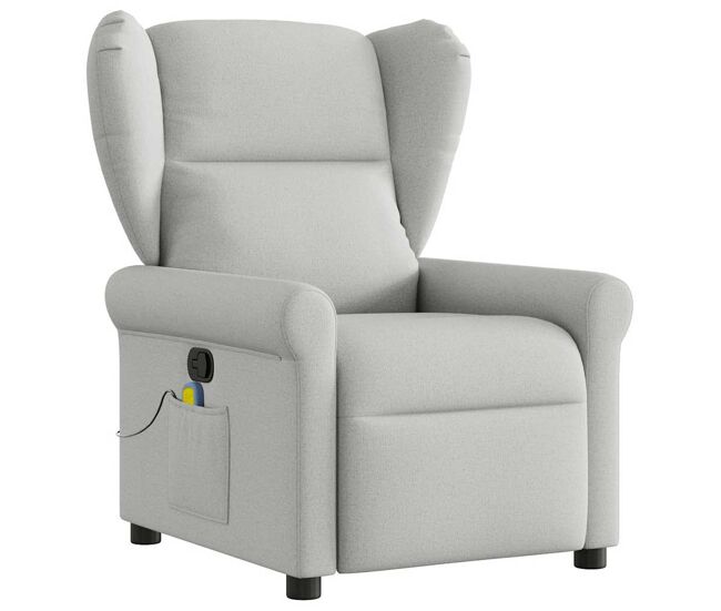 Sillón de masaje reclinable - sillón relax de tela gris nube