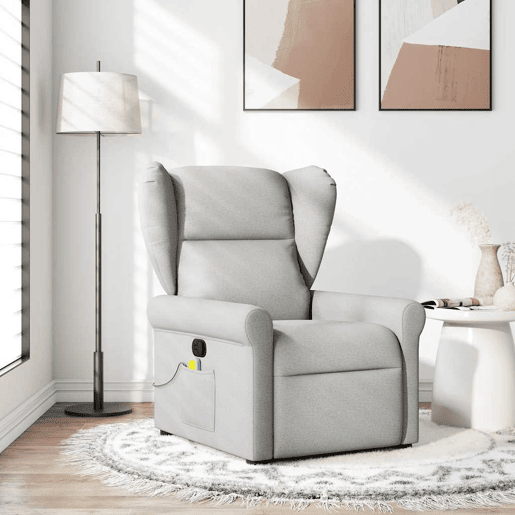 Cadeira de massagem reclinável - Poltrona relax tecido cinzento