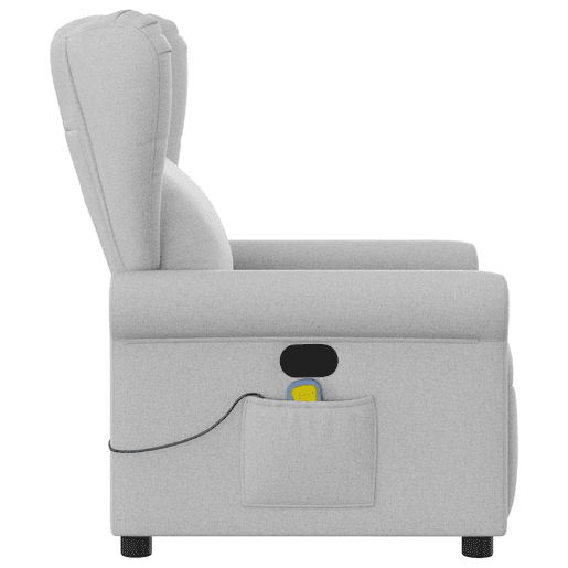 Cadeira de massagem reclinável - Poltrona relax tecido cinzento