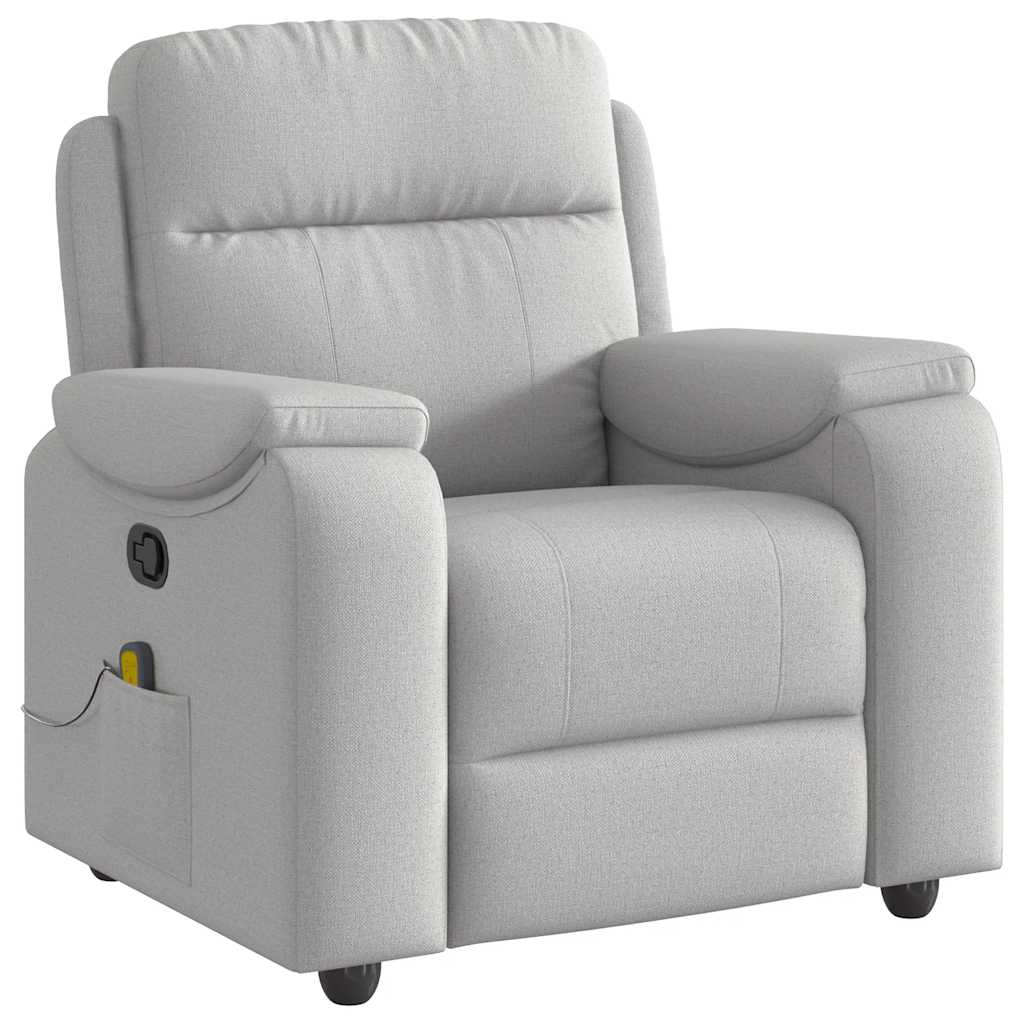 Sillón de masaje reclinable - sillón relax de tela gris nube