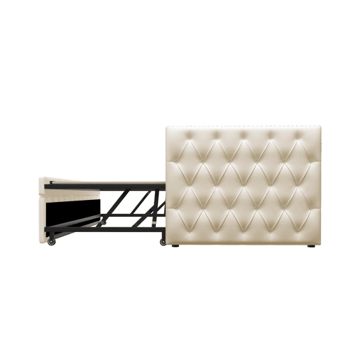 Sofá-cama 90x200 cm - Com estrado, multifuncional, tecido de veludo, bege