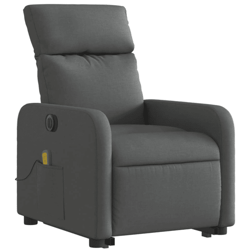Poltrona elétrica elevatória massagens - Poltrona relax tecido cinzento-escuro