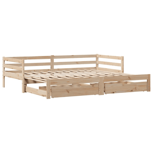 Sofá-cama, Sofá conversível com gavetas 90x200 cm madeira de pinho maciça