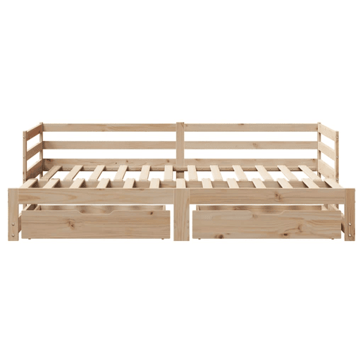 Sofá-cama, Sofá conversível com gavetas 90x200 cm madeira de pinho maciça