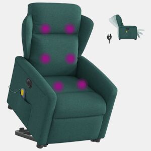 Poltrona elétrica massagens - Poltrona relax tecido verde-escuro
