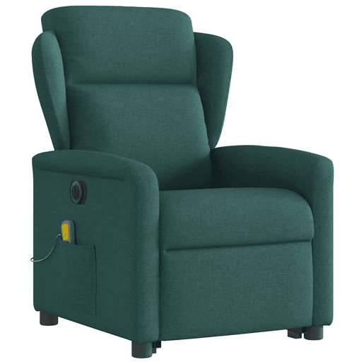 Poltrona elétrica massagens - Poltrona relax tecido verde-escuro