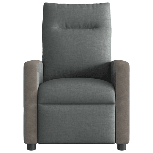 Poltrona de massagens reclinável - Poltrona relax tecido cinzento-escuro Poltrona de massagens reclinável - Poltrona relax tecido cinzento-escuro