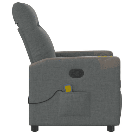 Poltrona de massagens reclinável - Poltrona relax tecido cinzento-escuro Poltrona de massagens reclinável - Poltrona relax tecido cinzento-escuro