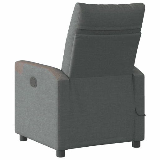 Poltrona de massagens reclinável - Poltrona relax tecido cinzento-escuro Poltrona de massagens reclinável - Poltrona relax tecido cinzento-escuro