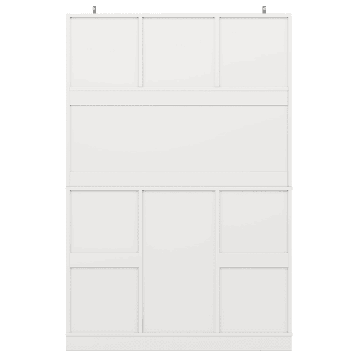 Armário de cozinha com prateleiras ajustáveis e garrafeira - Armário alto com 4 portas e 2 gavetas - Branco