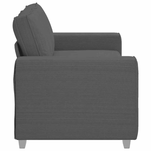 Sofá-luvas, Sofá fixo 140 cm tecido corduroy cinzento-escuro
