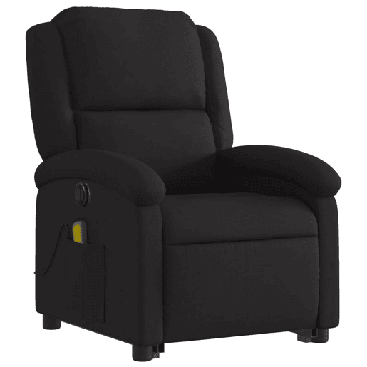 Poltrona elétrica elevatória massagens - Poltrona relax tecido preto