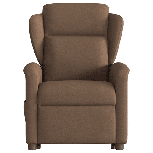 Poltrona elétrica elevatória massagens - Poltrona relax tecido castanho