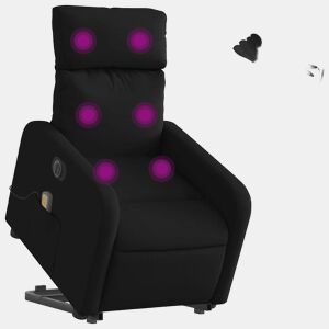 Poltrona elétrica elevatória massagens - Poltrona relax tecido preto