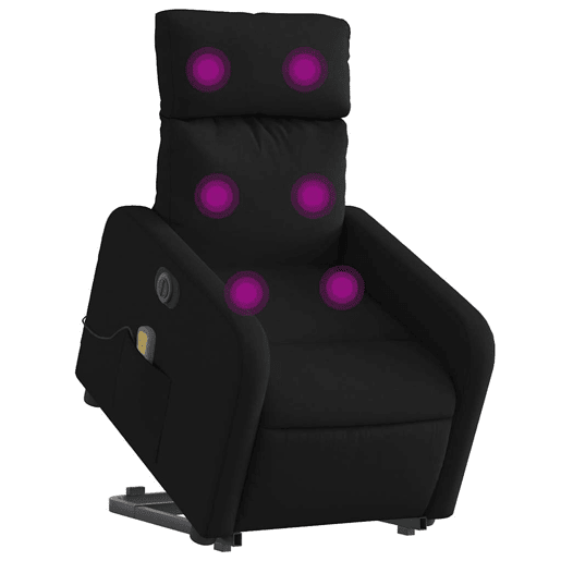 Poltrona elétrica elevatória massagens - Poltrona relax tecido preto