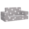 Sofá-cama infantil, Sofá para criança 2 lugares c estrelas pelúcia cinzento-claro