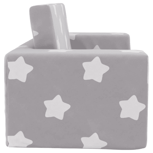 Sofá-cama infantil, Sofá para criança 2 lugares c estrelas pelúcia cinzento-claro