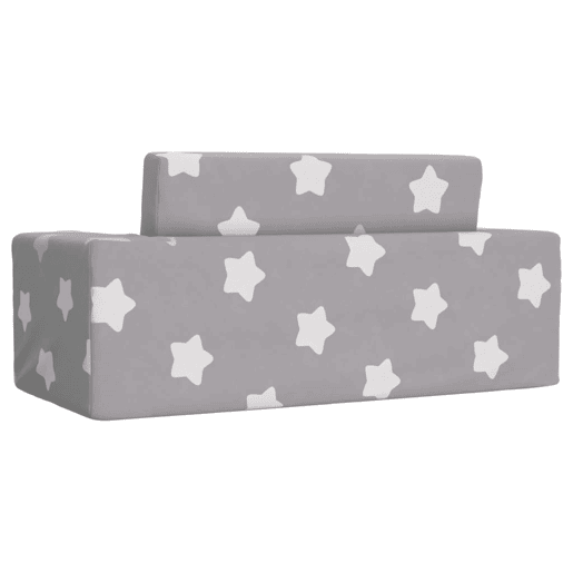 Sofá-cama infantil, Sofá para criança 2 lugares c estrelas pelúcia cinzento-claro