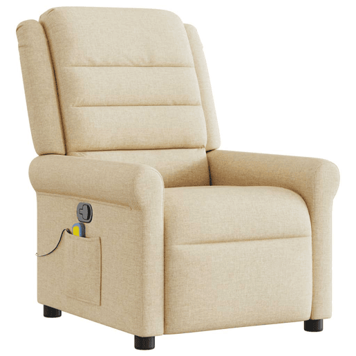 Poltrona de massagens reclinável - Poltrona relax tecido cor creme