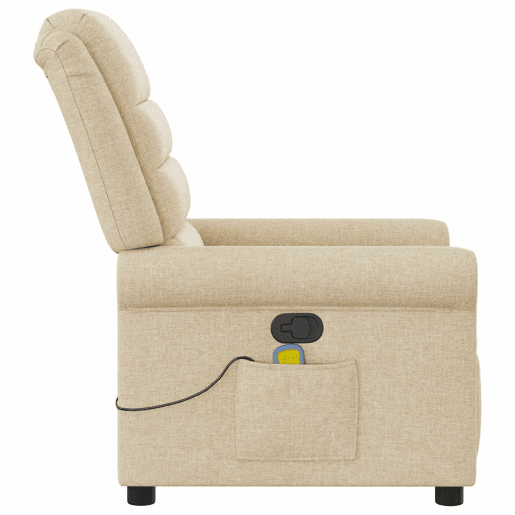 Poltrona de massagens reclinável - Poltrona relax tecido cor creme