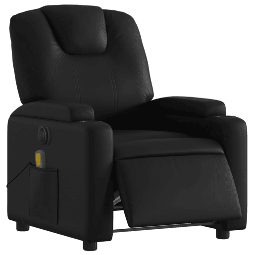 Poltrona massagens reclinável - Poltrona relax elétrica couro artificial preto