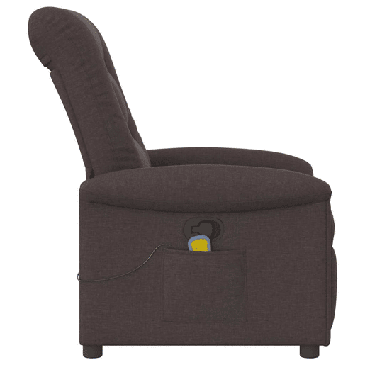 Poltrona de massagens reclinável - Poltrona relax tecido castanho-escuro Poltrona de massagens reclinável - Poltrona relax tecido castanho-escuro