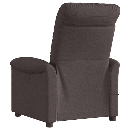 Poltrona de massagens reclinável - Poltrona relax tecido castanho-escuro Poltrona de massagens reclinável - Poltrona relax tecido castanho-escuro