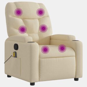 Poltrona de massagens reclinável - Poltrona relax tecido cor creme