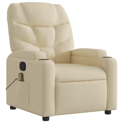 Poltrona de massagens reclinável - Poltrona relax tecido cor creme