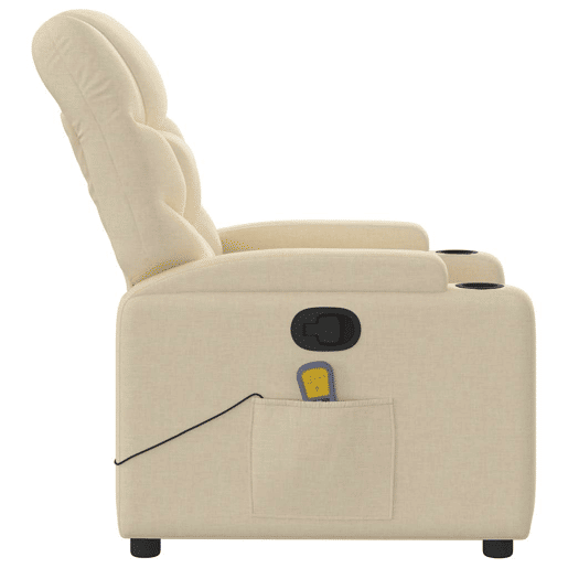 Poltrona de massagens reclinável - Poltrona relax tecido cor creme