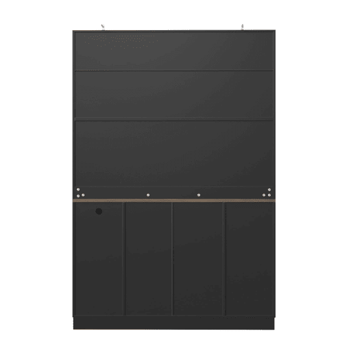 Armário lateral 120x36,3x180 cm - Com iluminação LED, seis portas, duas gavetas grandes - Preto