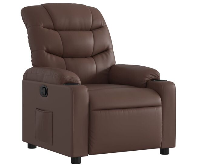 Sillón reclinable - sillón relax de cuero sintético marrón