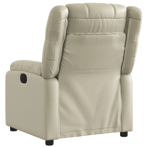 Poltrona reclinável - Poltrona relax couro artificial cor creme Poltrona reclinável - Poltrona relax couro artificial cor creme