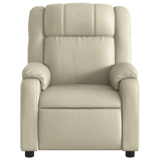 Poltrona reclinável - Poltrona relax couro artificial cor creme Poltrona reclinável - Poltrona relax couro artificial cor creme