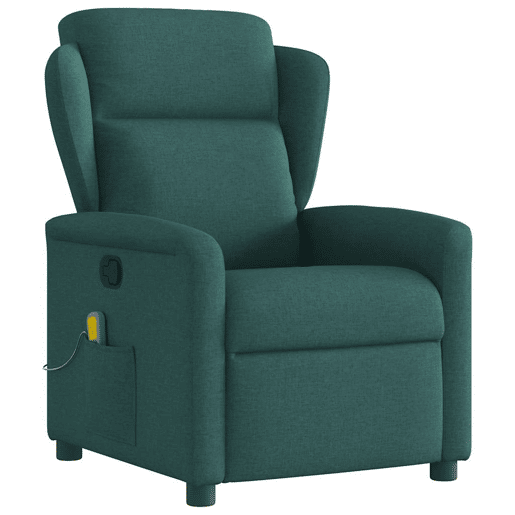 Poltrona de massagens reclinável - Poltrona relax tecido verde-escuro Poltrona de massagens reclinável - Poltrona relax tecido verde-escuro