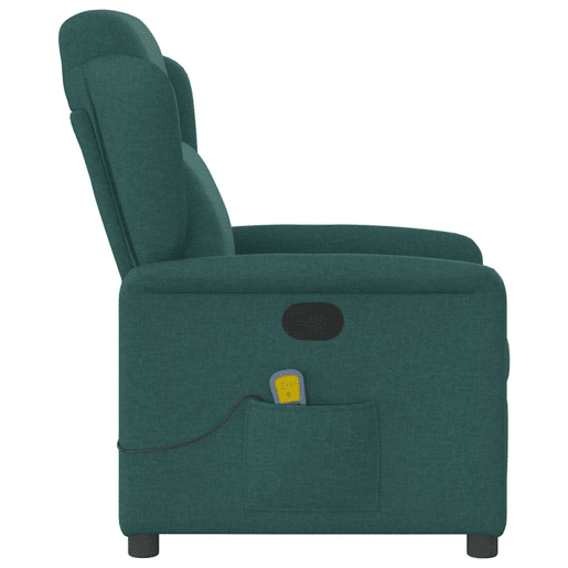 Poltrona de massagens reclinável - Poltrona relax tecido verde-escuro Poltrona de massagens reclinável - Poltrona relax tecido verde-escuro