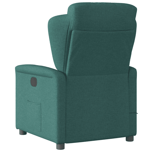 Poltrona de massagens reclinável - Poltrona relax tecido verde-escuro Poltrona de massagens reclinável - Poltrona relax tecido verde-escuro