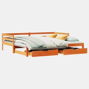 Sofá-cama, Sofá conversível com gavetão e gavetas 90x190 cm madeira de pinho
