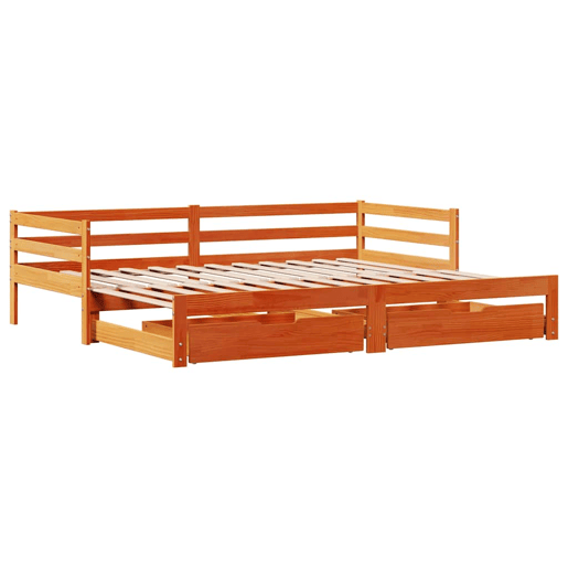 Sofá-cama, Sofá conversível com gavetão e gavetas 90x190 cm madeira de pinho Sofá-cama, Sofá conversível com gavetão e gavetas 90x190 cm madeira de pinho
