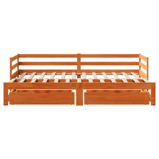 Sofá-cama, Sofá conversível com gavetão e gavetas 90x190 cm madeira de pinho Sofá-cama, Sofá conversível com gavetão e gavetas 90x190 cm madeira de pinho