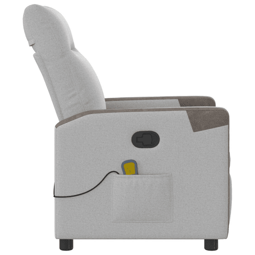 Cadeira de massagem reclinável - Poltrona relax tecido cinzento