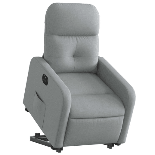 Poltrona reclinável - Poltrona relax elétrica tecido cinzento-claro
