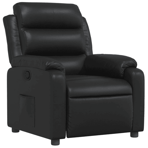 Poltrona reclinável - Poltrona relax couro artificial preto
