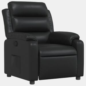 Poltrona reclinável - Poltrona relax couro artificial preto