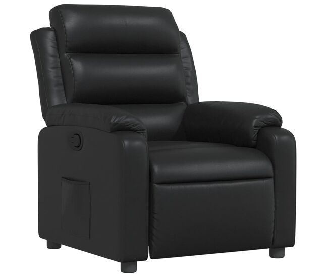 Sillón reclinable - sillón relax de cuero sintético negro