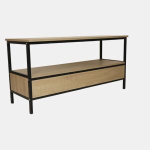 Móvel de TV estilo industrial com gaveta Detroit - 113 x 40 x 55 cm - Bege